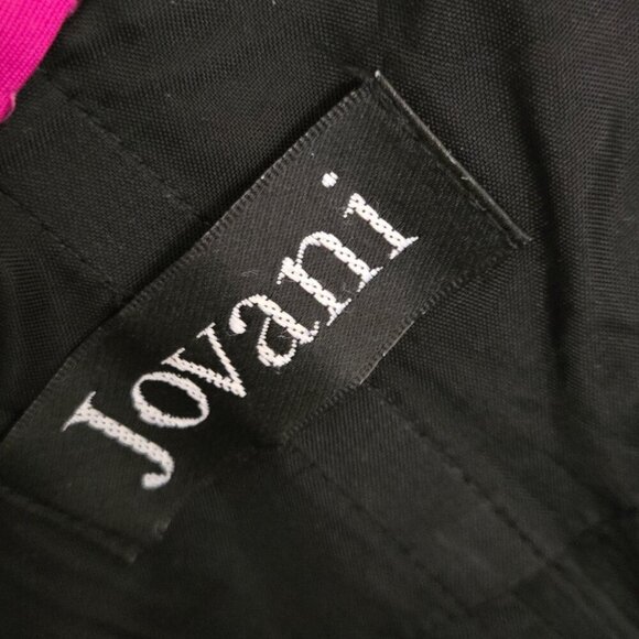 Jovani NWT Designer Black Full Skirt Hot Pink Bow Bodice Strapless Gown Size 8 - Picture 6 of 8